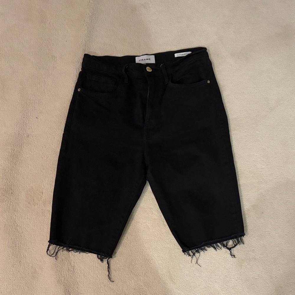 Frame Denim Black Cutoff Shorts